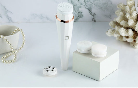 Appareil nettoyant visage électrique – Soin peau USB – Blanc