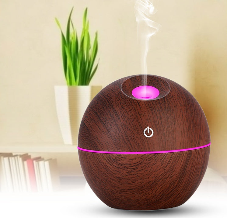 Diffuseur d’arômes ultrasonique – Humidificateur bois foncé – Bien-être