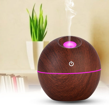 Diffuseur d’arômes ultrasonique – Humidificateur bois foncé – Bien-être