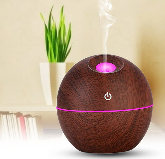 Diffuseur d’arômes ultrasonique – Humidificateur bois foncé – Bien-être