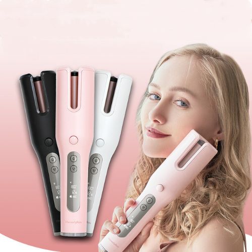 Fer à boucler automatique – Boucleur cheveux électrique – Noir/Rose/Blanc