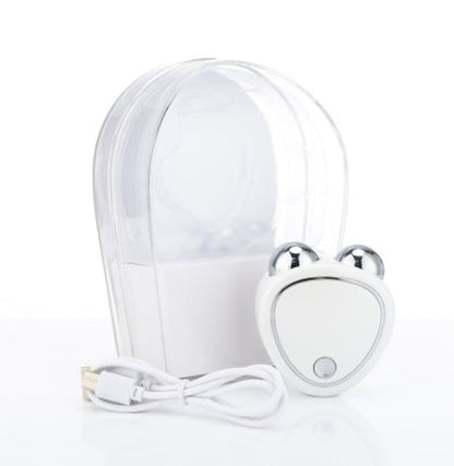 Appareil microcourant lifting visage – Soin anti-âge – Rose/Blanc