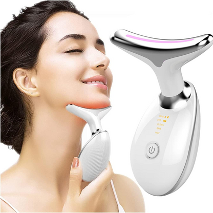 Appareil raffermissant cou – Soin peau décolleté – Blanc/Noir USB