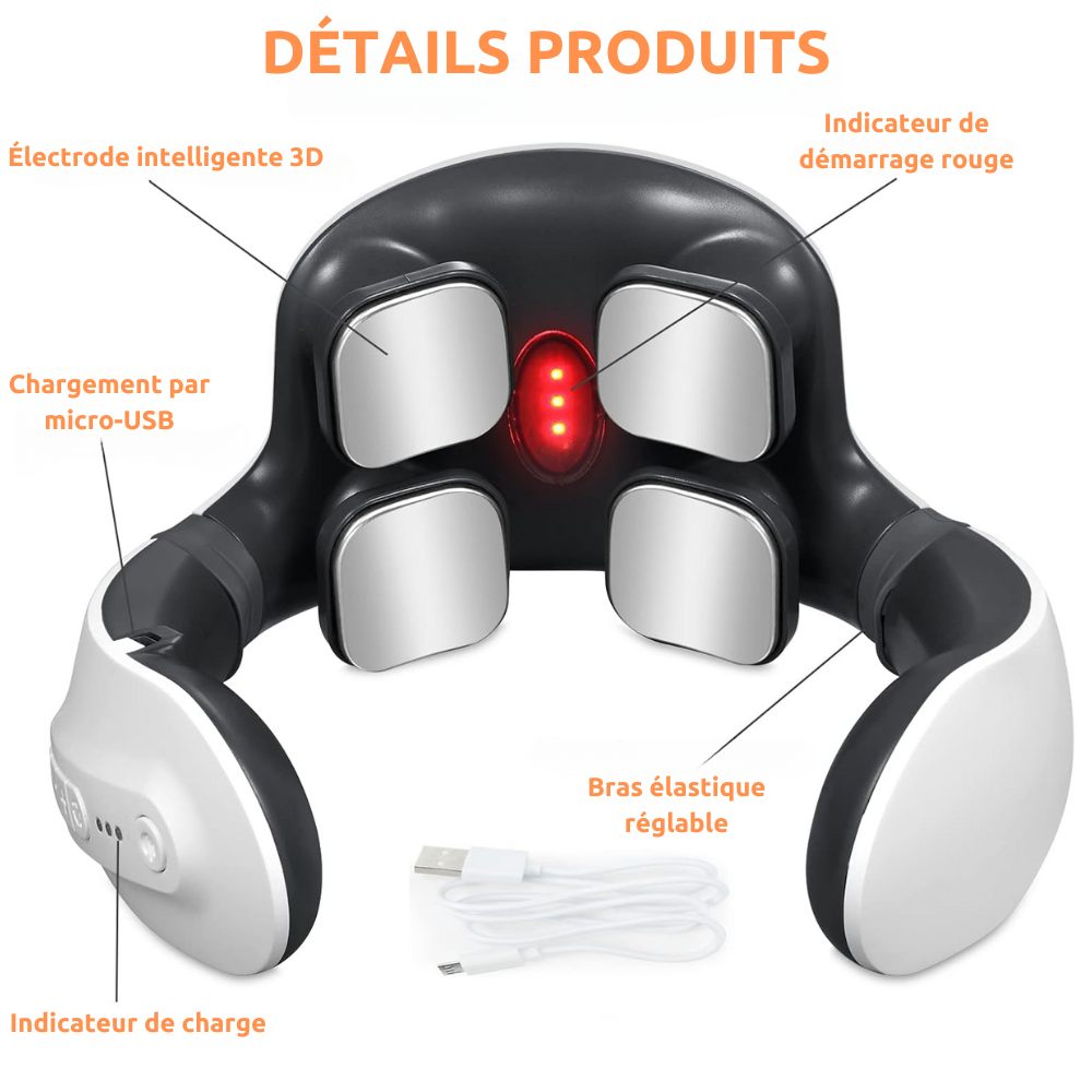 Masseur nuque électrique – Soulagement cervicales – Blanc