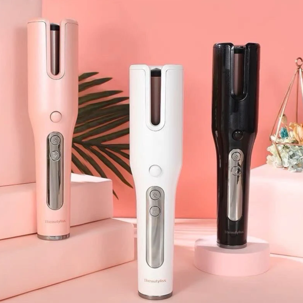Fer à boucler automatique – Boucleur cheveux électrique – Noir/Rose/Blanc